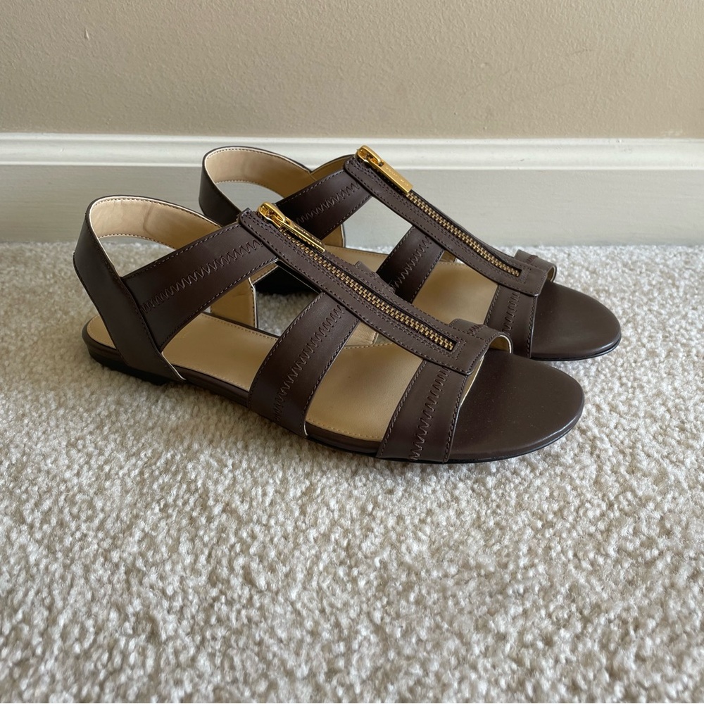 Michael Kors Brown Leather Sandals